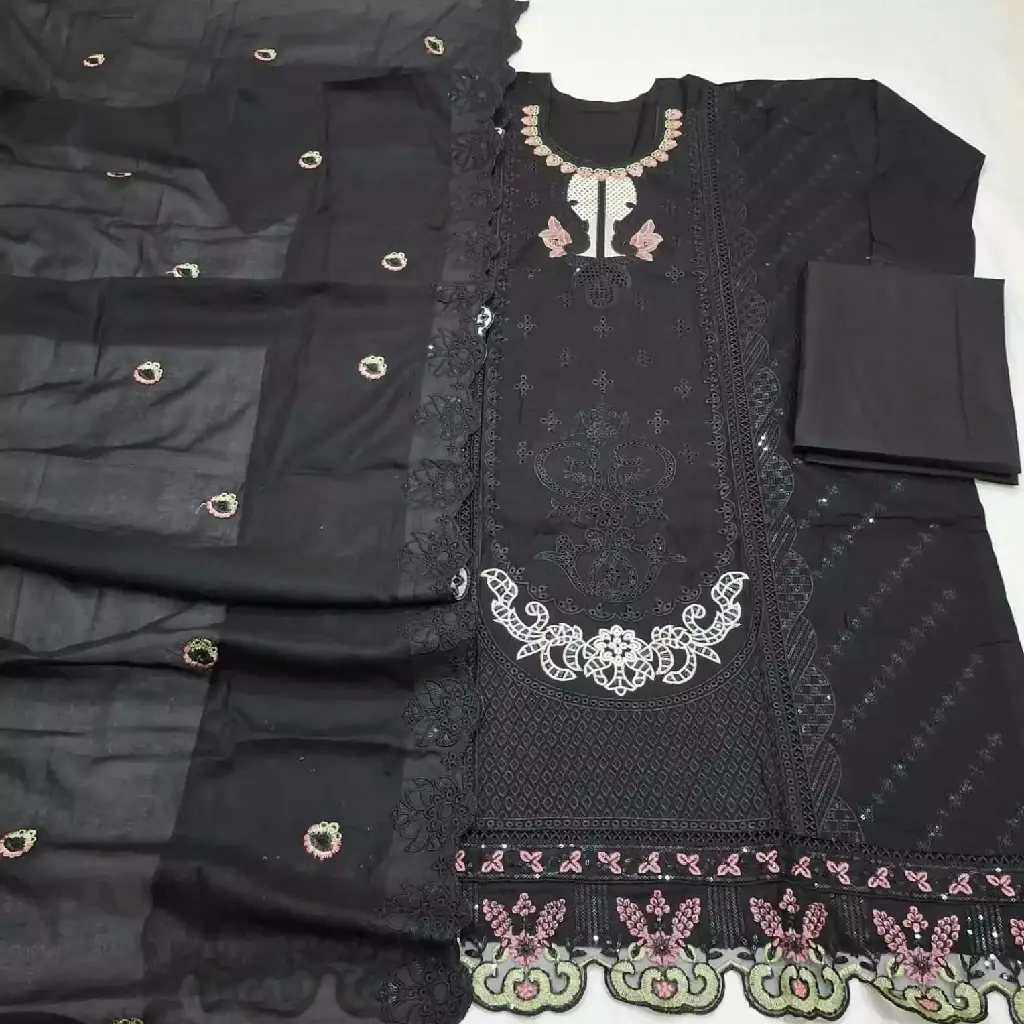Ladies-Gorgeous-Embroidery-3pcs-Dress-in-Black-full-image.webp