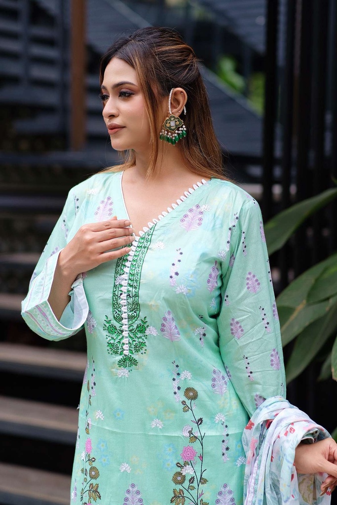 Premium Cotton Ready Three Piece